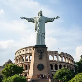 Cristo Redentor e Coliseu