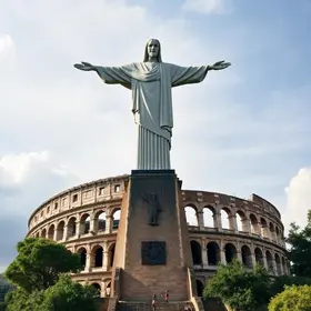 Cristo Redentor e Coliseu