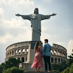 Cristo Redentor e Coliseu