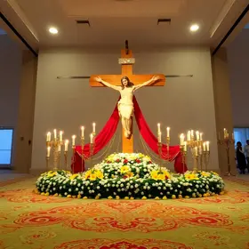 Tapete de Corpus Christi no Santuário Cristo Redentor