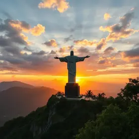 amanhecer exclusivo no Cristo Redentor