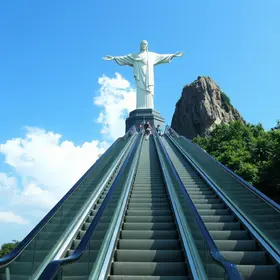 escadas rolantes do Cristo Redentor