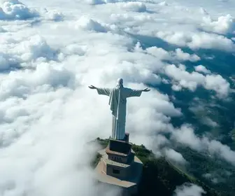 Imagens de drone Cristo Redentor